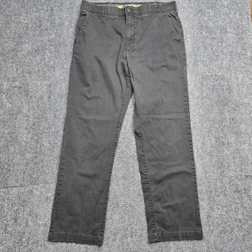 Lee X-Treme Comfort Mens Charcoal Gray Straight Fit Chino Pants 36x32